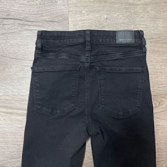 American Eagle Jeans Womens Sz 2 Black Highest Rise Jegging Stretch - Picture 5 of 8